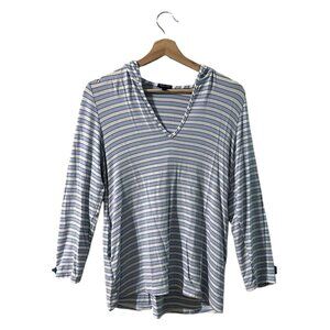 Splendid Tunic Top Size Small Hooded Pullover Layering Striped Modal SP28802